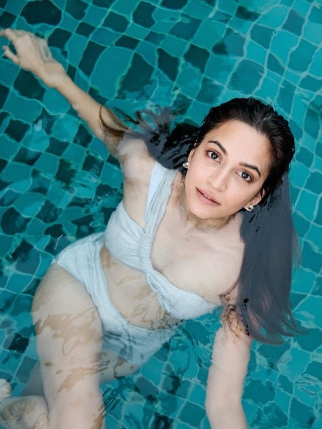 Kriti Kharbanda beats the summer heat by enjoying pool time in a monochrome swimsuit
