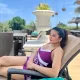 Photo by MONALISA on July 24 2023. May be an image of 1 person deck chair sarong chaise lounge pool outdoors and cabana jpg