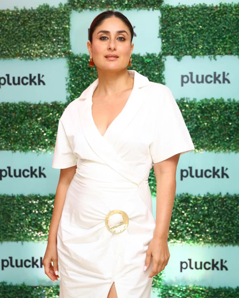 Photo shared by Kareena Kapoor Khan on August 10, 2023 tagging @pluckk.in. May be an image of 1 person, dress, carpet and text that says 'oluckk pluckk pluckk pluckk pluckk pluckk'.